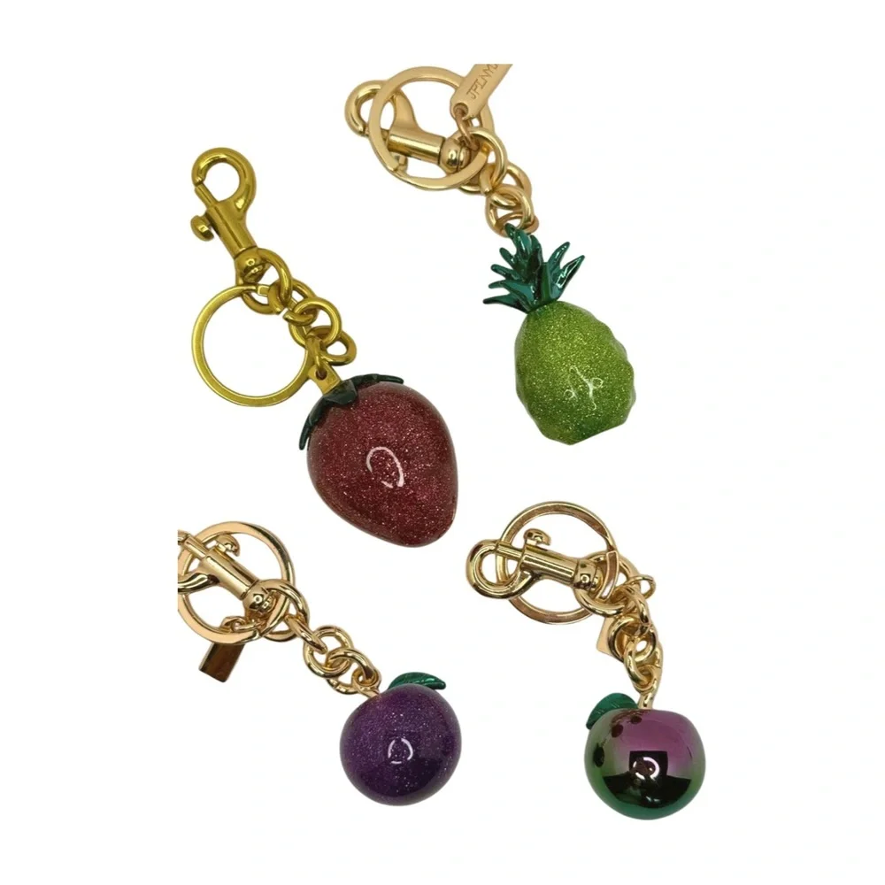 Gold and Purple Apple Keychain or Bag Charm